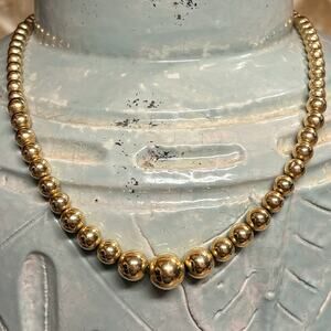 Aurafin 18K Yellow Gold Graduating Strand Of Beads 18 Inches